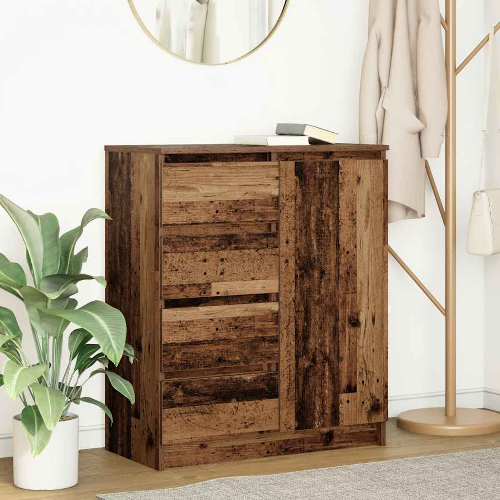 Vidaxl dressoir met lades 71x35x84 cm spaanplaat hout oud hout
