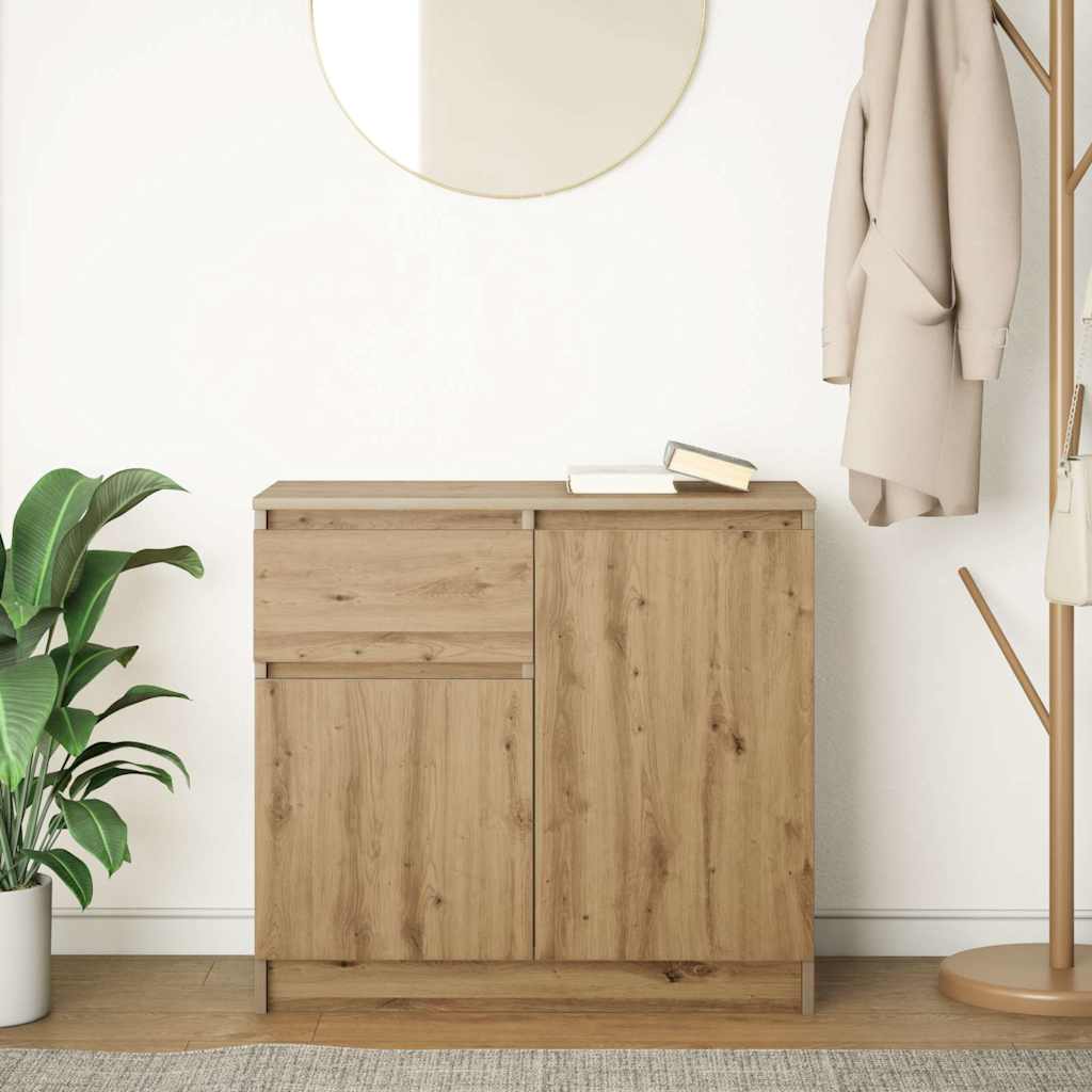 Vidaxl dressoir lade 71x35x65 cm spaanplaat artisanaal eikenkleurig