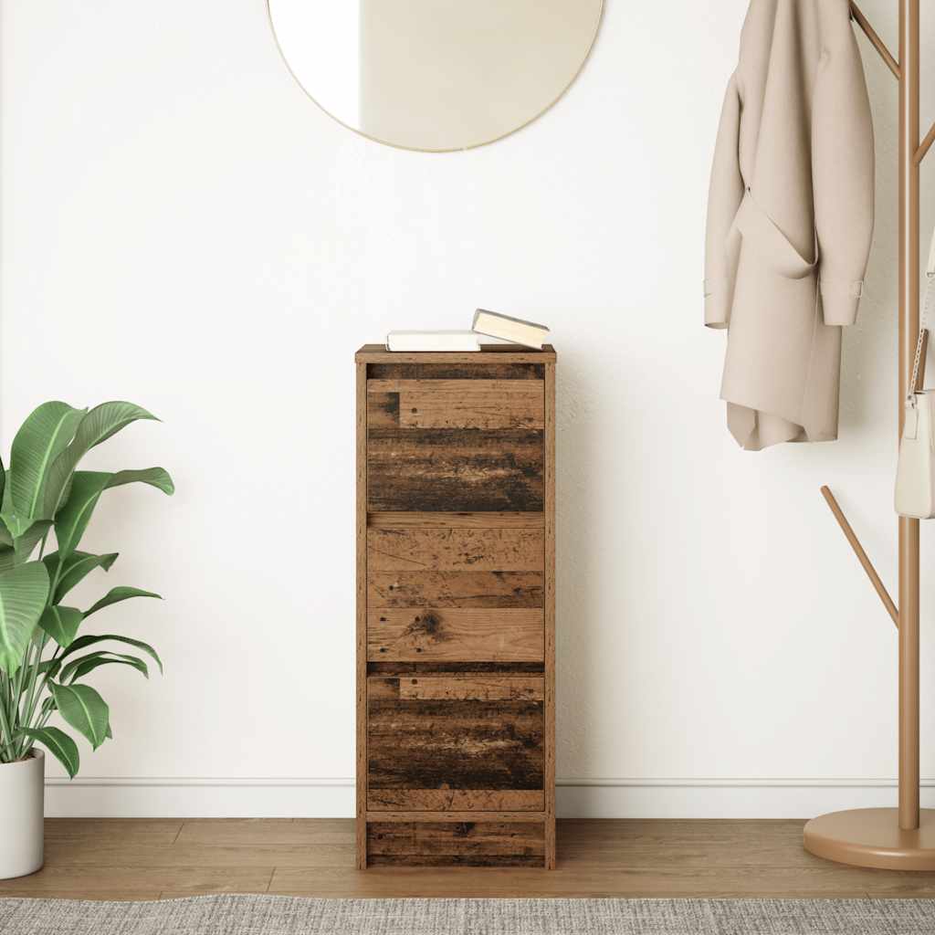 Vidaxl dressoir 29,5x34x76 cm bewerkt hout oud houtkleurig
