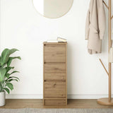 Vidaxl dressoir 29,5x34x76 cm bewerkt hout artisanaal eikenkleur