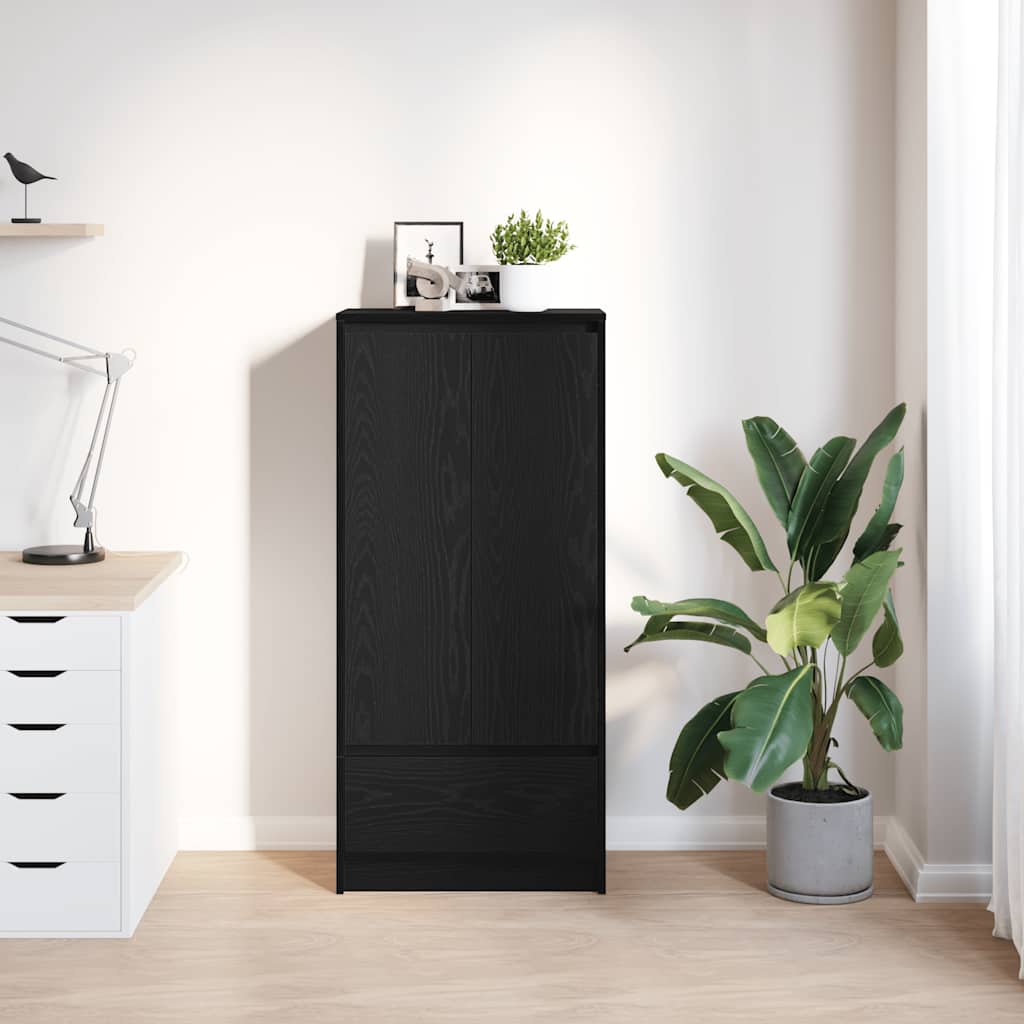 Vidaxl kast met lade 55,5x34x119,5 cm spaanplaat zwart eikenkleurig