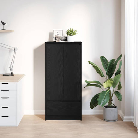 Vidaxl kast met lade 55,5x34x119,5 cm spaanplaat zwart eikenkleurig