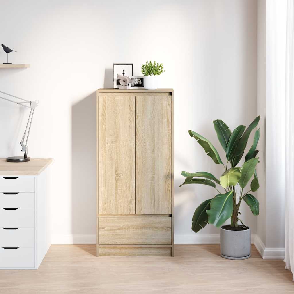 Vidaxl kast met lade 55,5x34x119,5 cm spaanplaat sonoma eikenkleurig