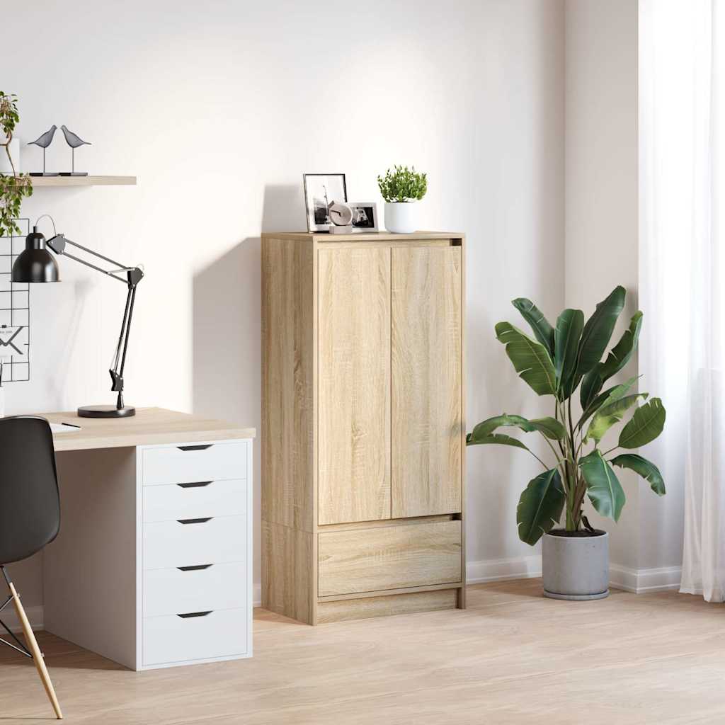 Vidaxl kast met lade 55,5x34x119,5 cm spaanplaat sonoma eikenkleurig