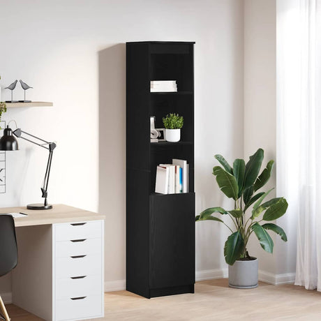 Vidaxl highboard 37,5x35x180 cm spaanplaat zwart eikenkleurig