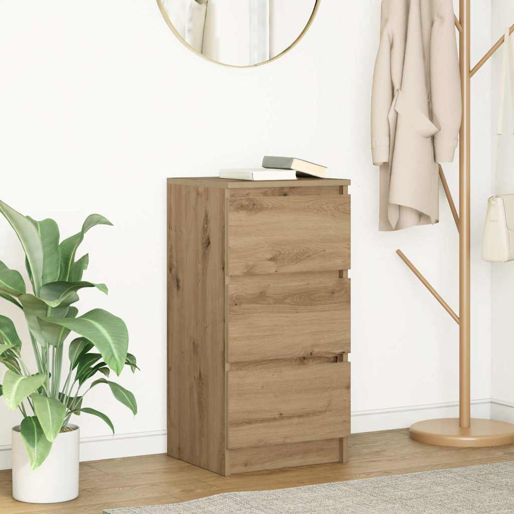 Vidaxl dressoir 37,5x35x76 cm bewerkt hout artisanaal eikenkleurig