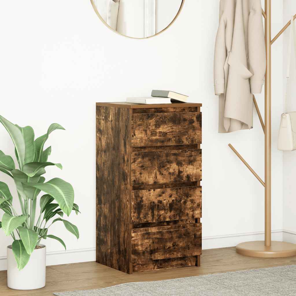 Vidaxl dressoir 37,5x35x76 cm bewerkt hout gerookt eikenkleurig