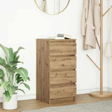 Vidaxl dressoir 37,5x35x76 cm bewerkt hout artisanaal eikenkleurig