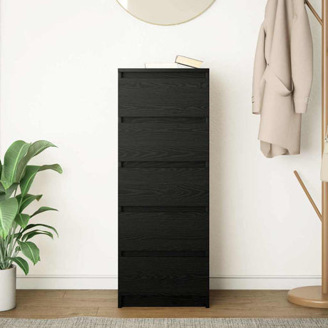 Vidaxl dressoir met lades 37,5x35x99 cm spaanplaat zwart eikenkleurig