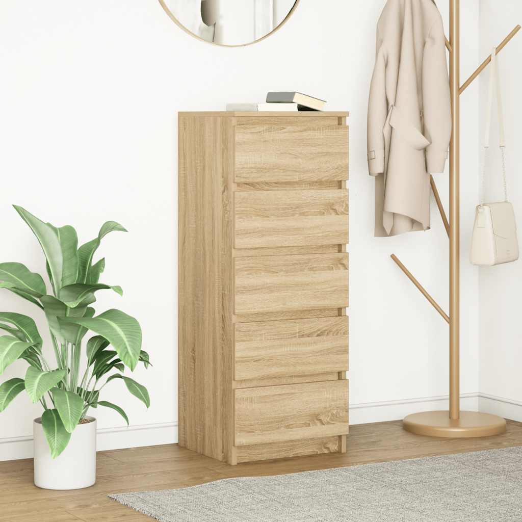 Vidaxl dressoir met lades 37,5x35x99 cm spaanplaat sonoma eikenkleurig