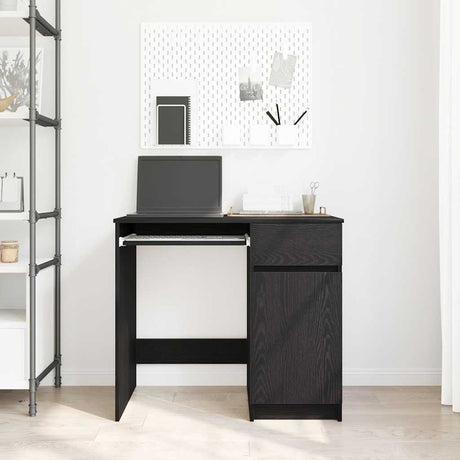 Vidaxl bureau 86x49x76 cm spaanplaat zwart eikenkleurig