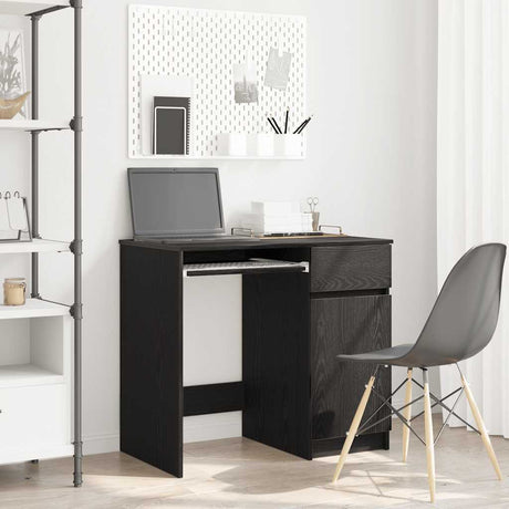 Vidaxl bureau 86x49x76 cm spaanplaat zwart eikenkleurig