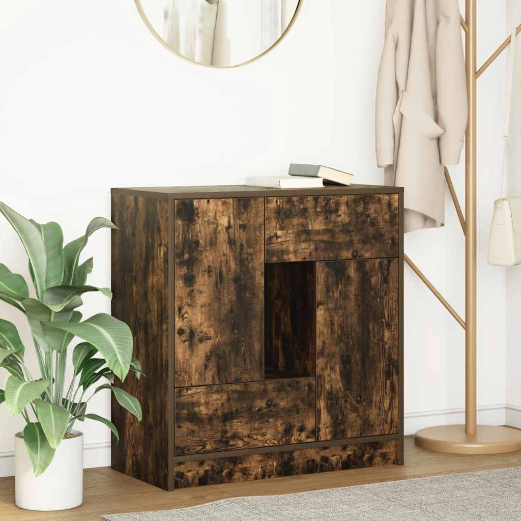 Vidaxl dressoir met lades en deuren 70,5x34x74,5 cm gerookt eiken