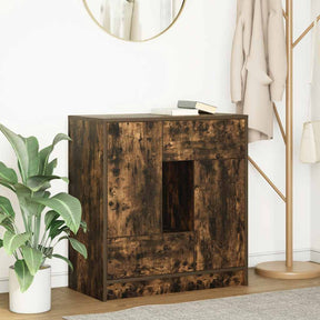 Vidaxl dressoir met lades en deuren 70,5x34x74,5 cm gerookt eiken