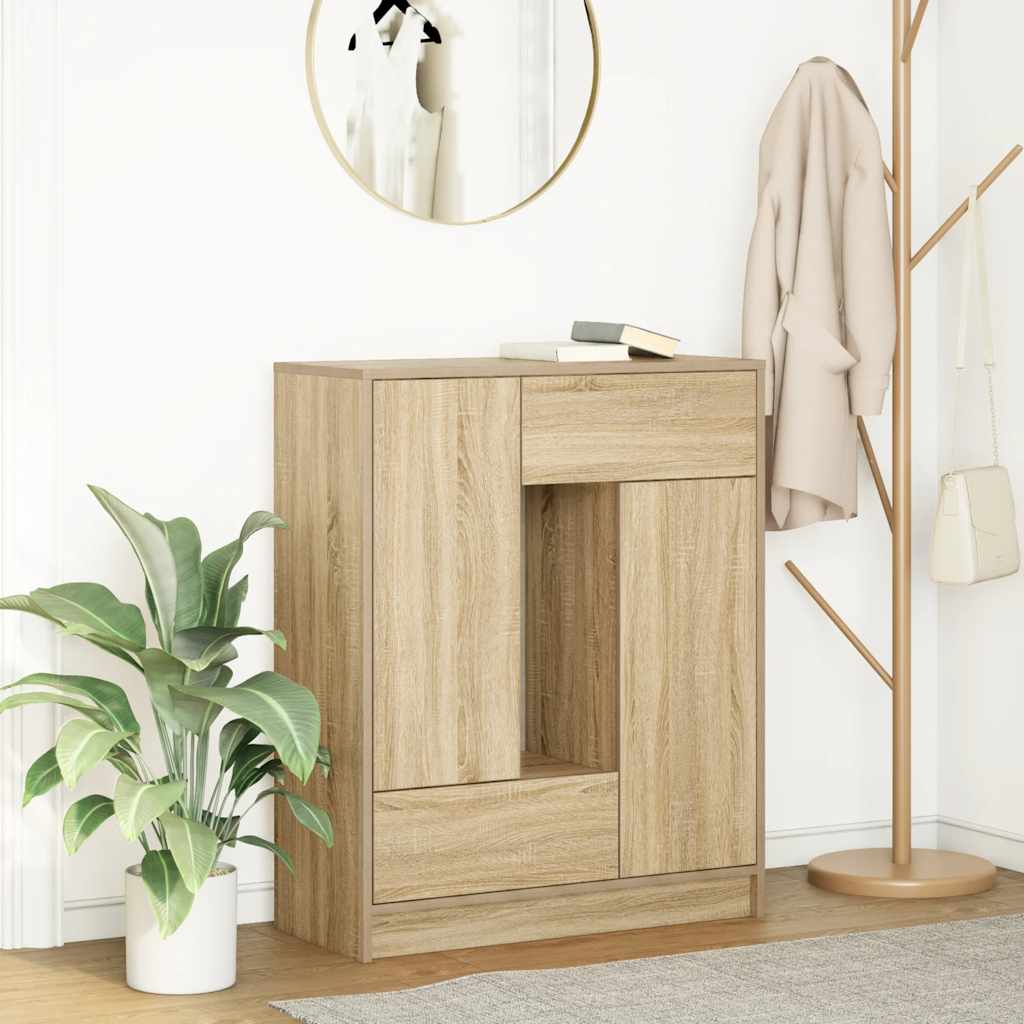 Vidaxl dressoir met lades en deuren 73x31x90 cm sonoma eikenkleurig