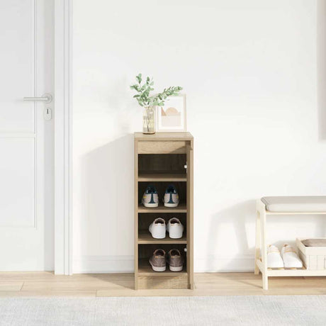 Vidaxl schoenenkast 29,5x34x76 cm bewerkt hout sonoma eikenkleurig
