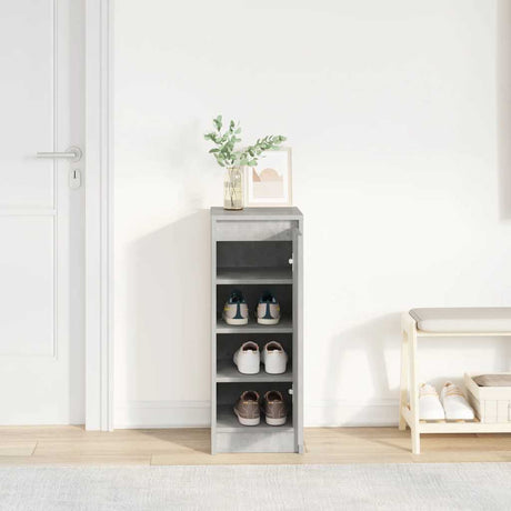Vidaxl schoenenkast 29,5x34x76 cm bewerkt hout betongrijs