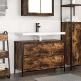 Vidaxl badkamerkast met lades 90x34,5x60 cm gerookt eikenkleurig