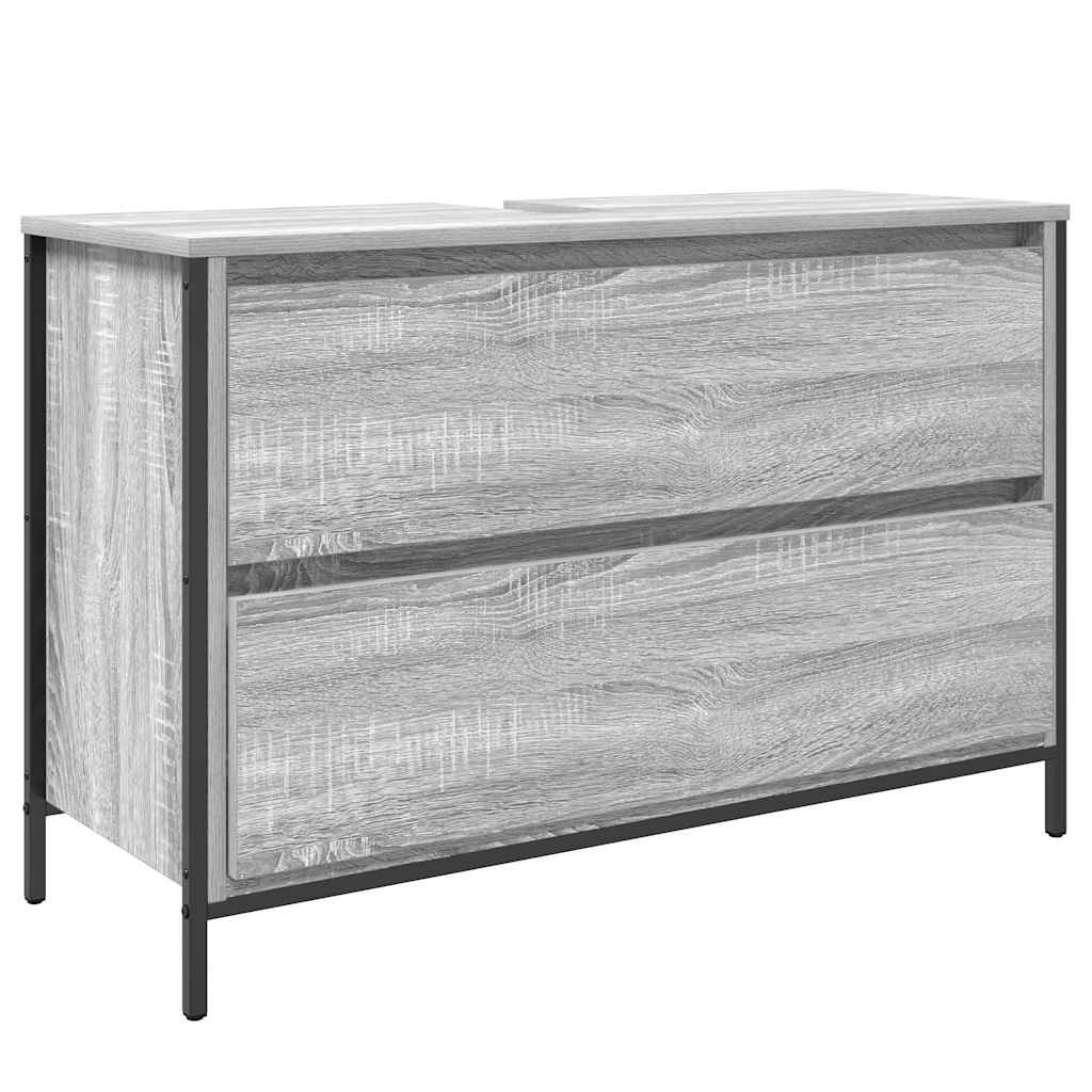 Vidaxl badkamerkast met lades 90x34,5x60 cm grijs sonoma