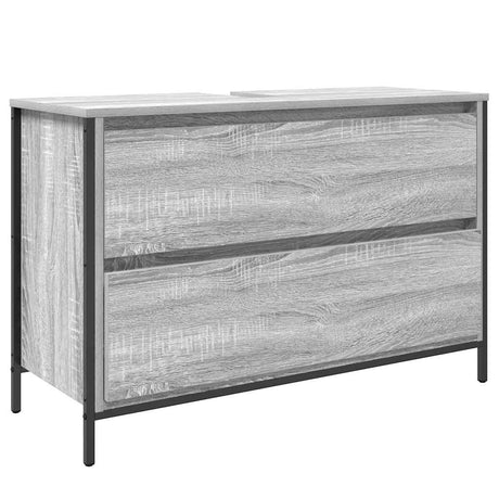 Vidaxl badkamerkast met lades 90x34,5x60 cm grijs sonoma