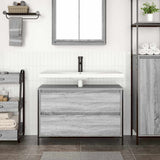 Vidaxl badkamerkast met lades 90x34,5x60 cm grijs sonoma