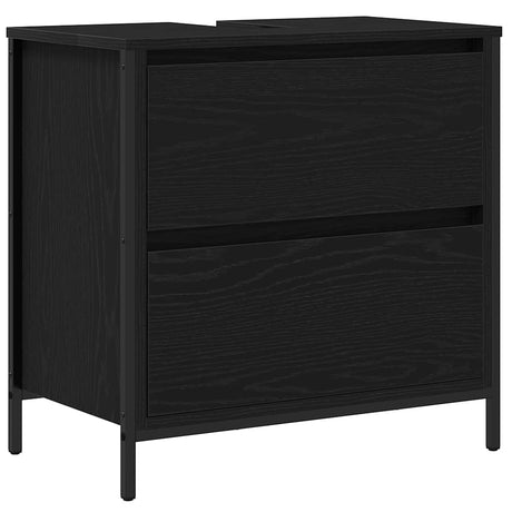 Vidaxl badkamerkast met lades 60x34,5x60 cm zwart eikenkleurig