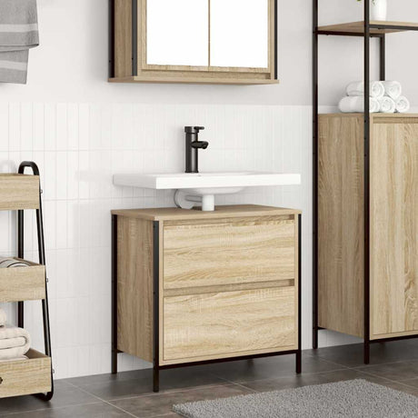 Vidaxl badkamerwastafelkast met lades 60x34,5x60cm sonoma eikenkleurig