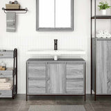 Vidaxl wastafelkast met lades 90x34,5x60 cm grijs sonoma