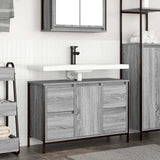 Vidaxl wastafelkast met lades 90x34,5x60 cm grijs sonoma