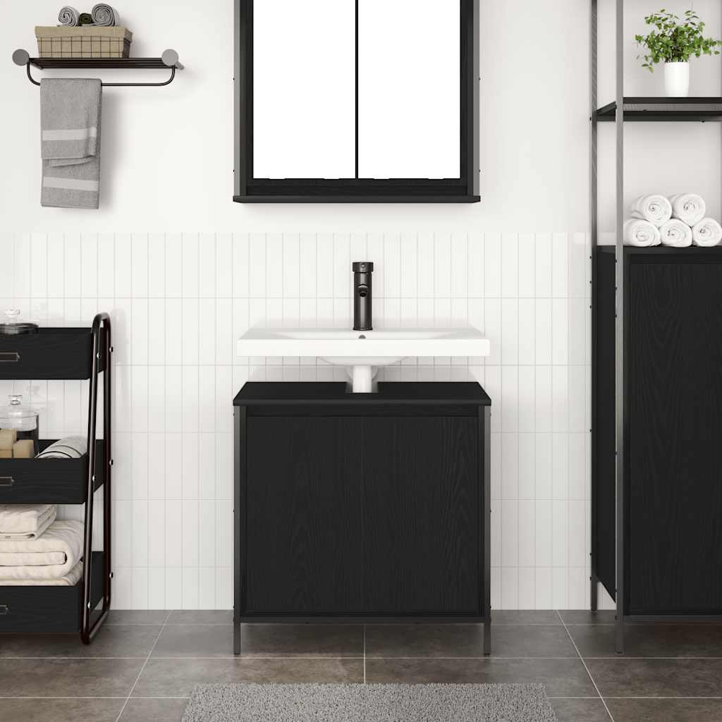 Vidaxl badkamerkast wastafelmeubel 60x34,5x60 cm zwart