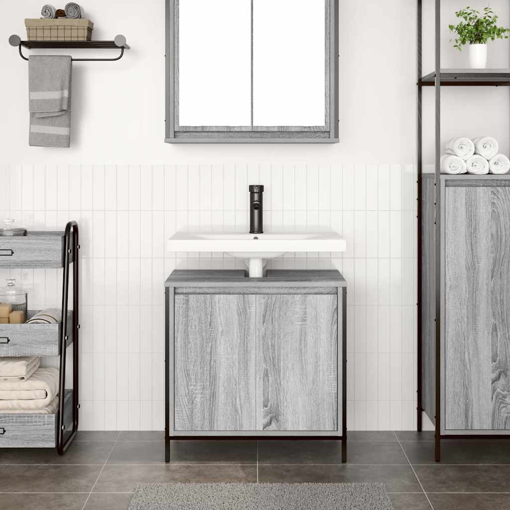 Vidaxl badkamerkast wastafelkast 60x34,5x60 cm grijs sonoma