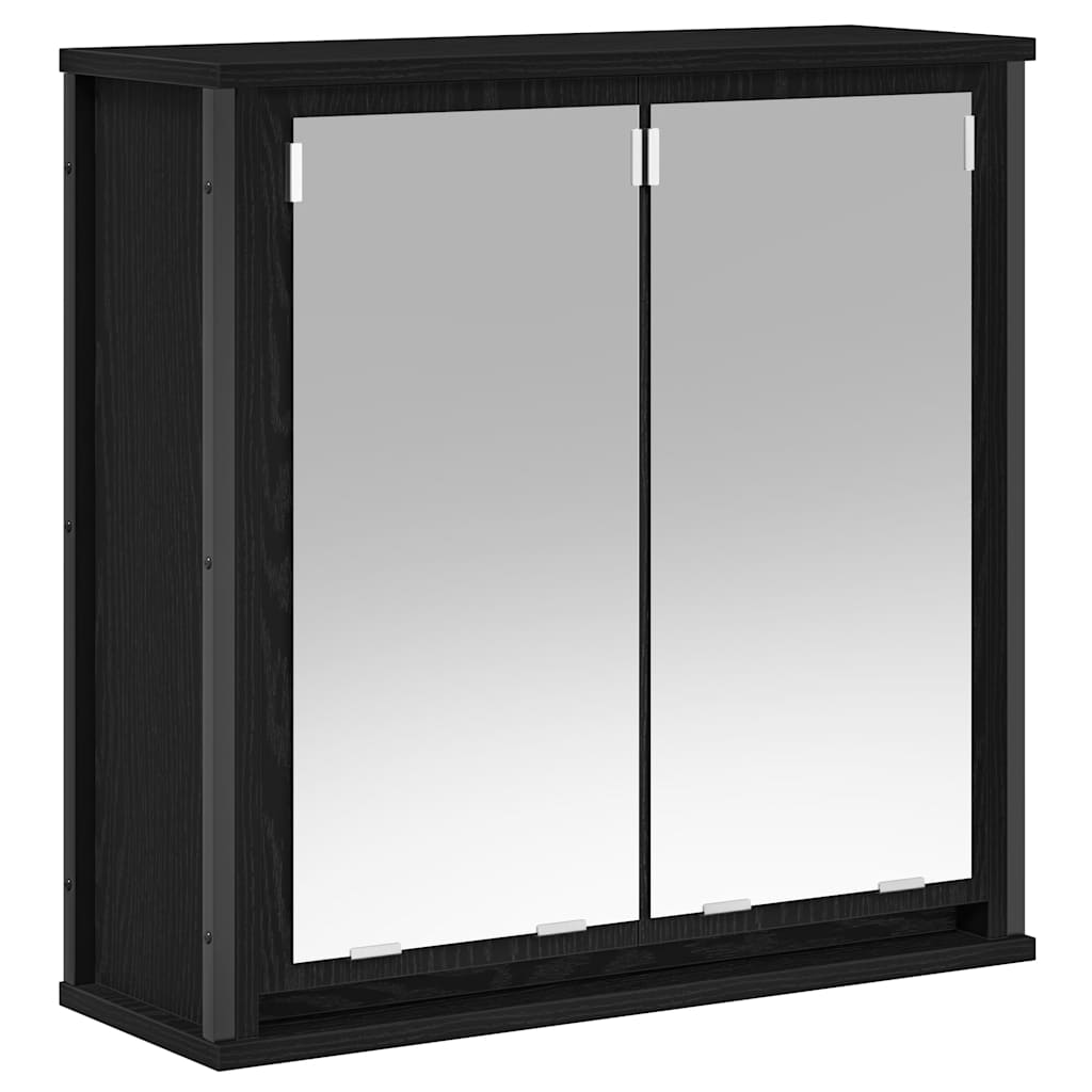 Vidaxl badkamerwandkast met spiegel 60x21x60 cm zwart eikenkleurig