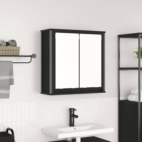 Vidaxl badkamerwandkast met spiegel 60x21x60 cm zwart eikenkleurig