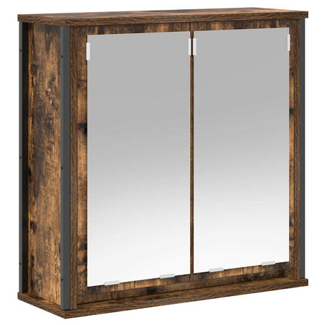 Vidaxl badkamerwandkast met spiegel 60x21x60 cm gerookt eiken