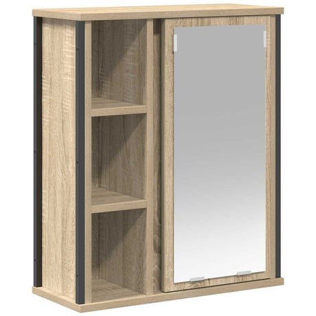 Vidaxl badkamerwandkast met spiegel 50x21x60 cm sonoma eikenkleurig