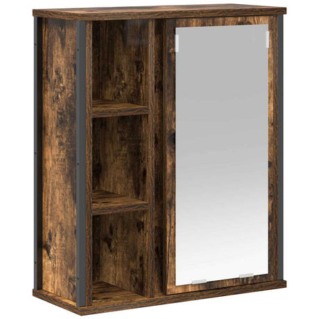 Vidaxl badkamerwandkast met spiegel 50x21x60 cm gerookt eikenkleurig