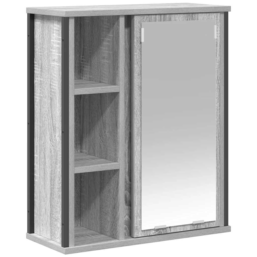 Vidaxl badkamerwandkast met spiegel 50x21x60 cm sonoma grijs
