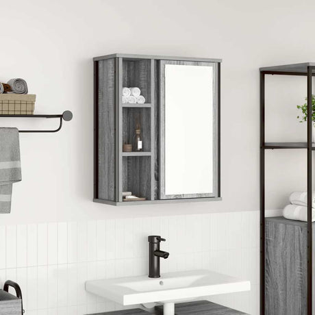 Vidaxl badkamerwandkast met spiegel 50x21x60 cm sonoma grijs