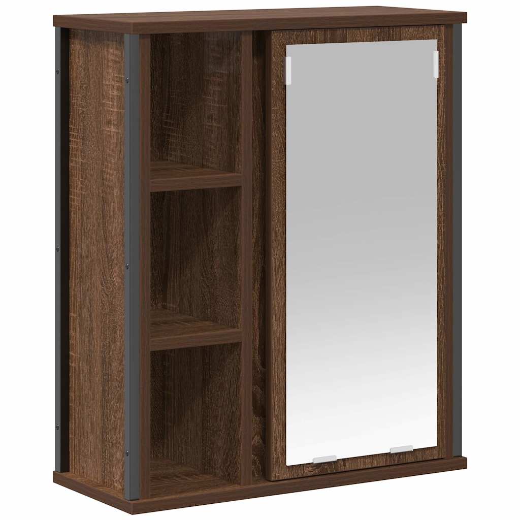 Vidaxl badkamerwandkast met spiegel 50x21x60 cm bruin eikenkleurig
