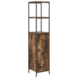 Vidaxl badkamermeubel met planken 36x35x165 cm gerookt eiken