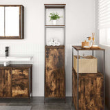 Vidaxl badkamermeubel met planken 36x35x165 cm gerookt eiken
