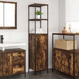 Vidaxl badkamermeubel met planken 36x35x165 cm gerookt eiken