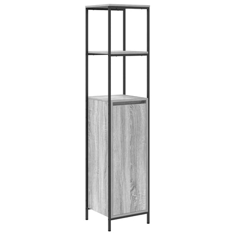 Vidaxl badkamermeubel met planken 36x35x165 cm grijs sonoma
