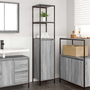 Vidaxl badkamermeubel met planken 36x35x165 cm grijs sonoma
