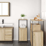 Vidaxl badkamermeubel met planken 36x35x95 cm sonoma eikenkleurig
