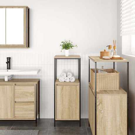 Vidaxl badkamermeubel met planken 36x35x95 cm sonoma eikenkleurig