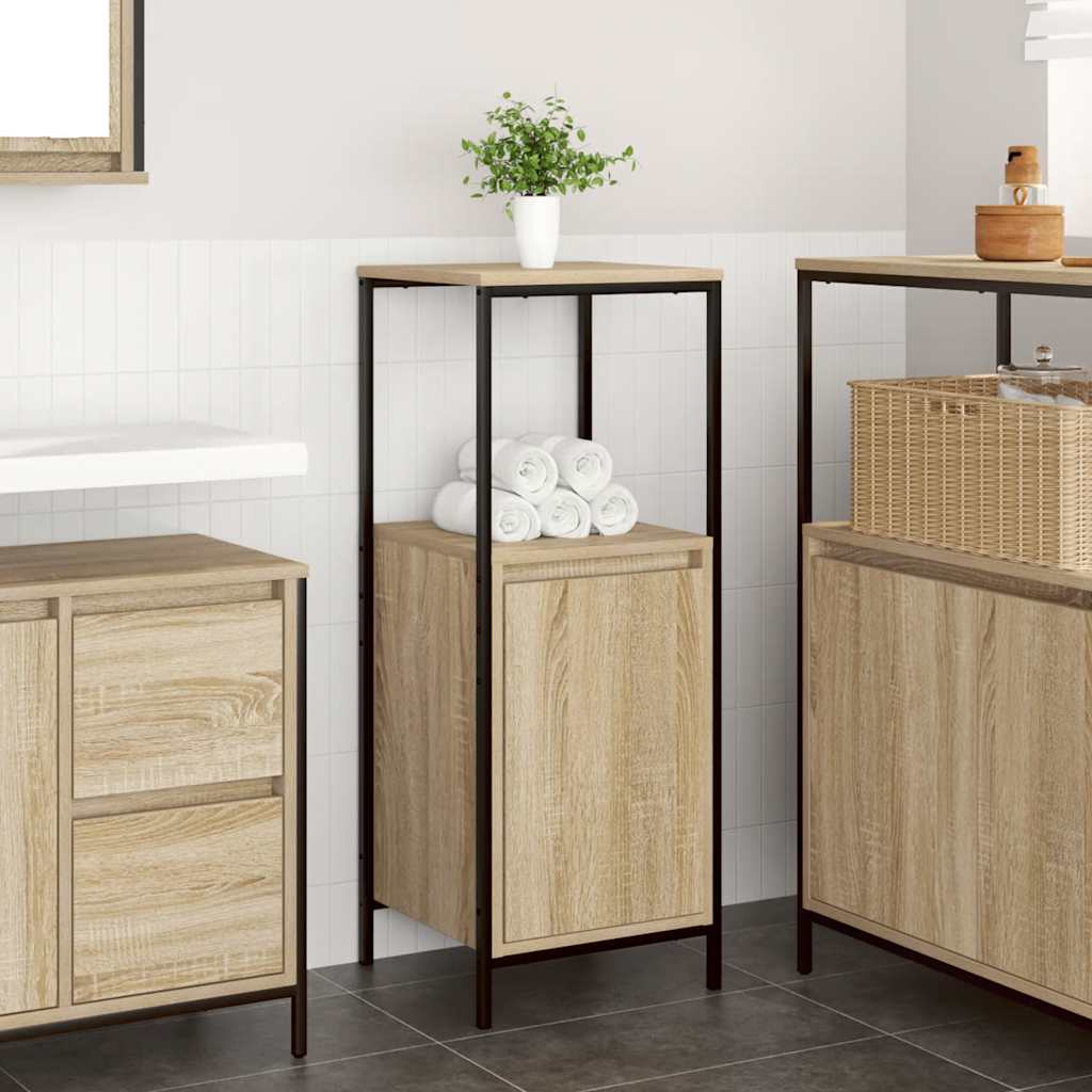 Vidaxl badkamermeubel met planken 36x35x95 cm sonoma eikenkleurig