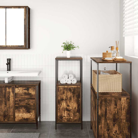 Vidaxl badkamerkast met planken 36x35x95 cm gerookt eiken