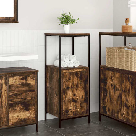 Vidaxl badkamerkast met planken 36x35x95 cm gerookt eiken