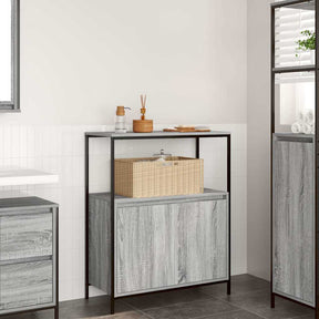 Vidaxl badkamermeubel met planken 76,5x35x95 cm grijs sonoma